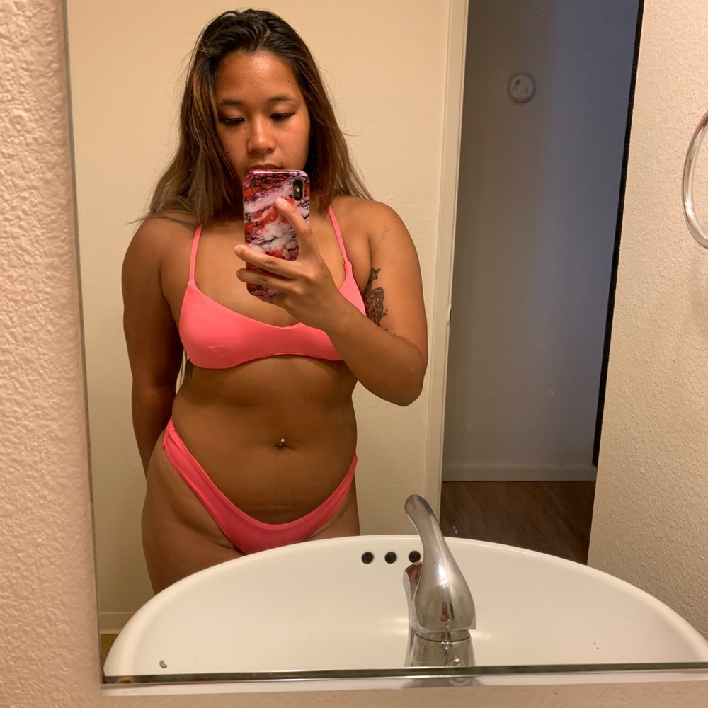 Plumeria swimwear top and bottom set